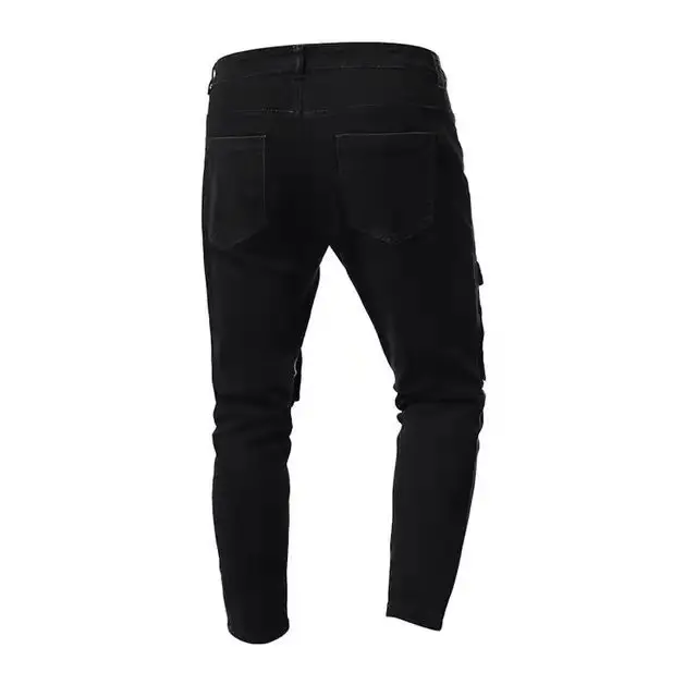 Men Jeans Trouser Motorcycle Small Feet Biker Jeans Streetwear Skinny Designer Denim Pants