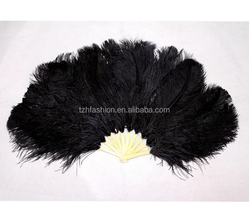 Высокое качество большая рука нарядное сцены из страусиных перьев вентилятор Свадебные перо вентилятора