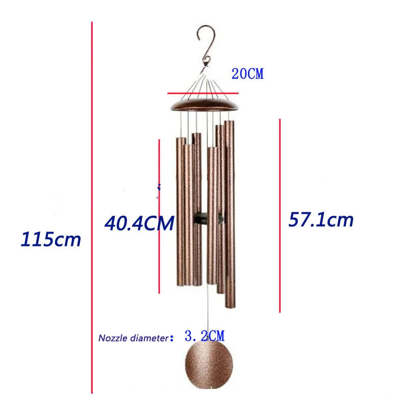NatureMelody LNC Aluminum Tube Tuned Music Wind Chimes Hanging Ornament Windbell