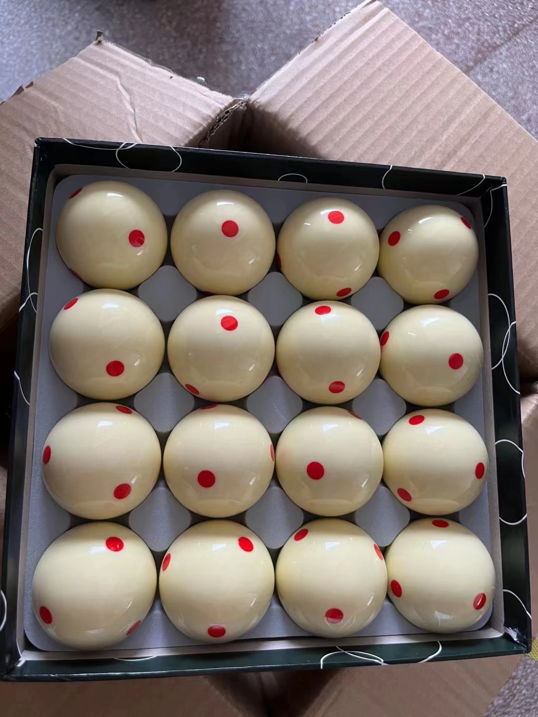 High Quality New Russian Resin  52.5mm Billiard Snooker Pool Six Red Dots Ball Set