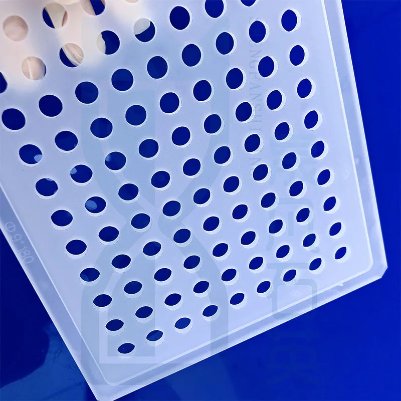 High quality transparent quartz glass substrates with laser drill holes