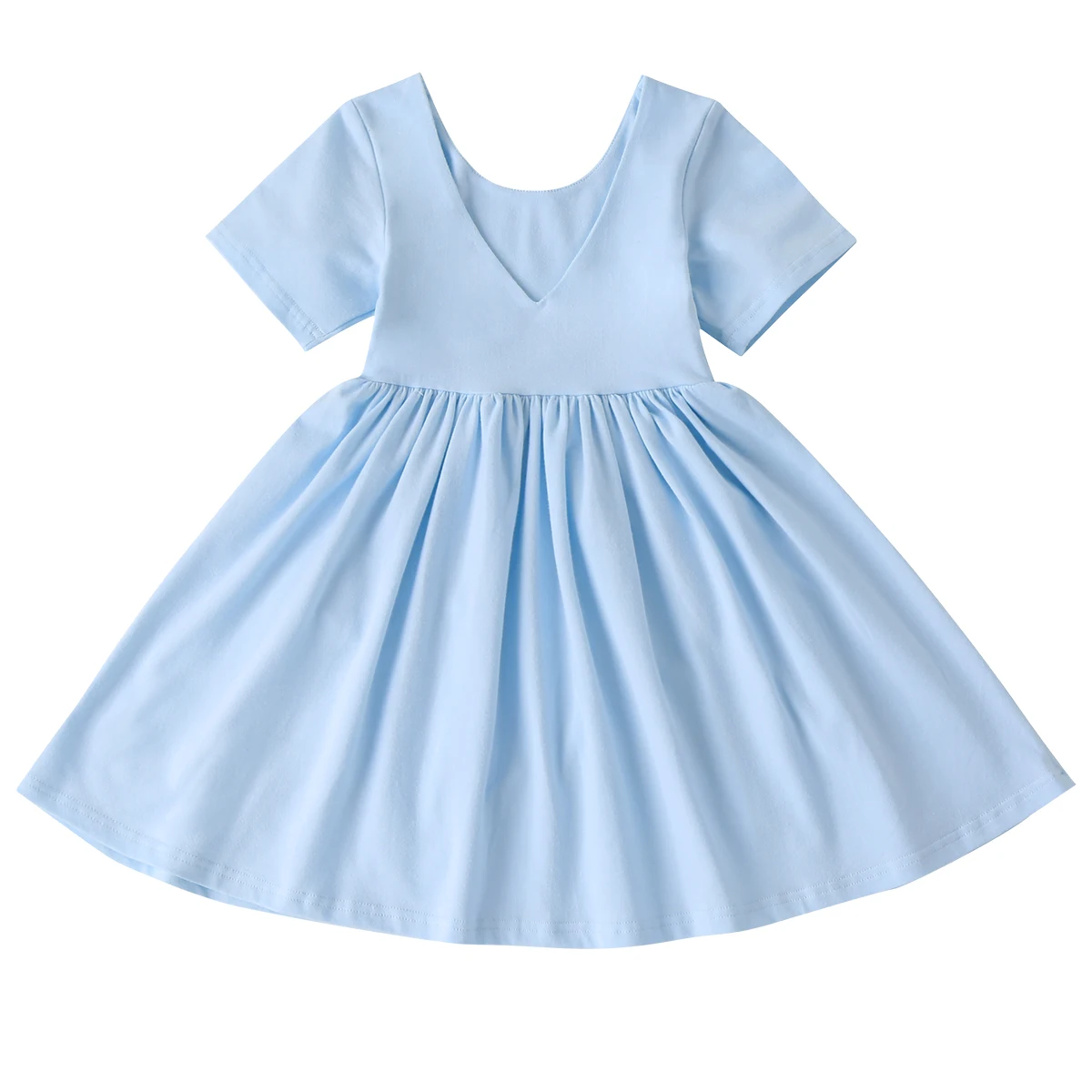 Custom Clothing Summer Elastic Cotton Twirly Skater Dress Outfit Casual Wear Twirl Dresses For Girls