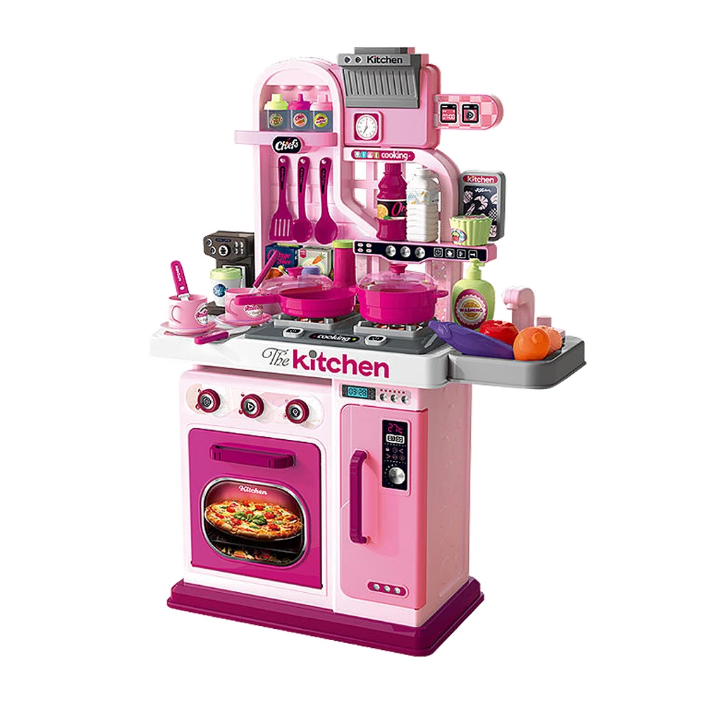 Jinying multifunction kids role pretend play cooking game toys lighting music kitchen table toy set