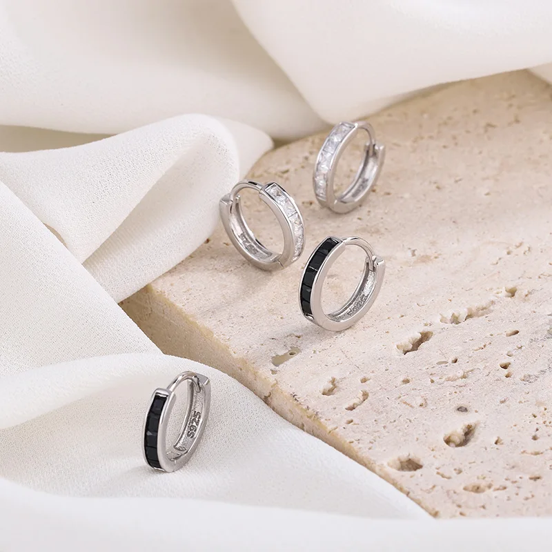 View larger image Add to Compare Share 925 Sterling Silver Jewelry Colorful Baguette Zircon Earrings for Women