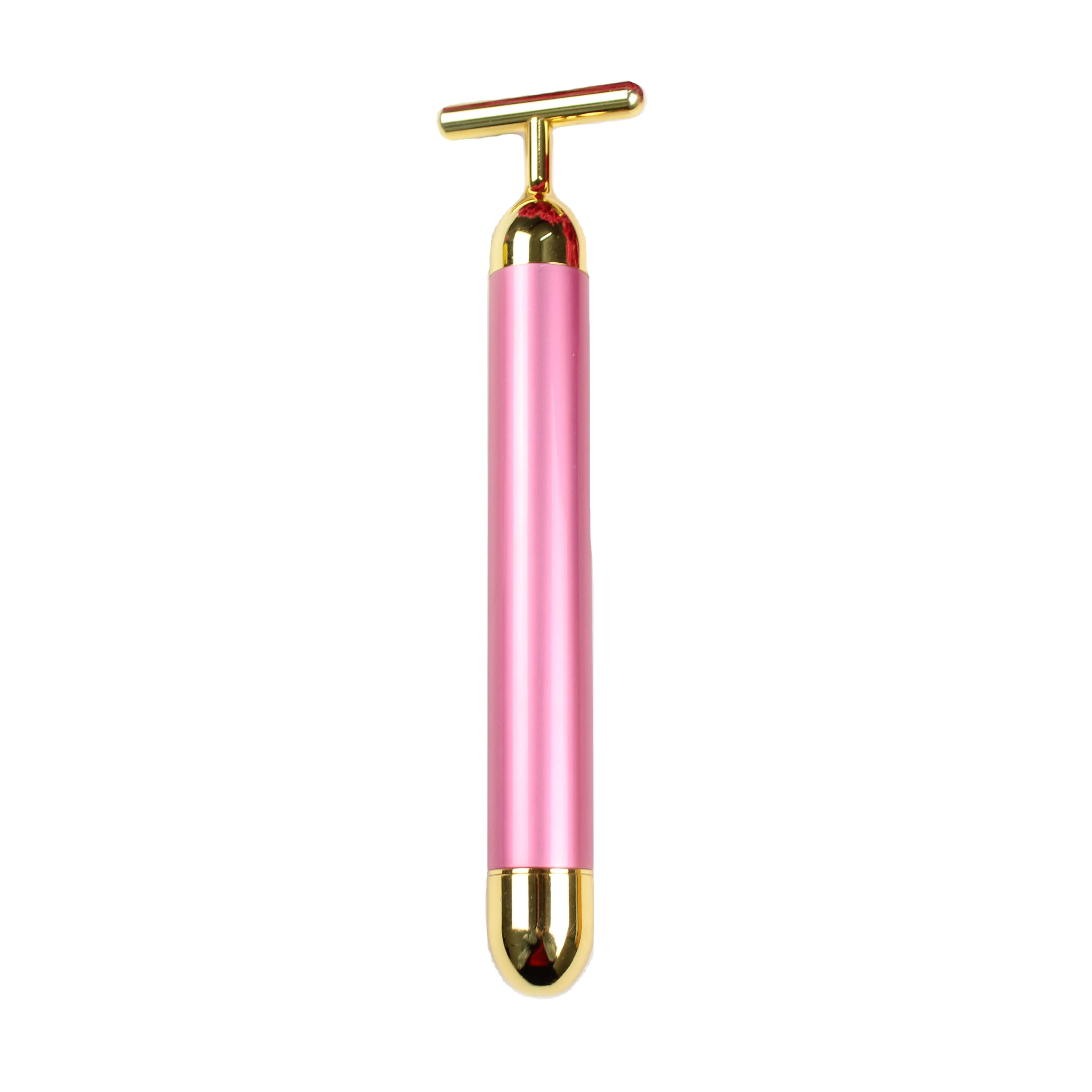 Вибрирующий мини-массажер для лица 24K Gold Bar Slim Face V T Shape Beauty