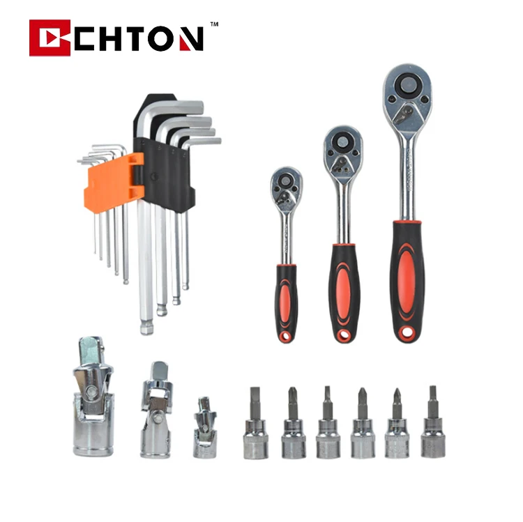 151 Pcs Car Repair Combination Wrench Tools Box Chrome Vanadium Socket Wrench Hand Tool Set Case Kit