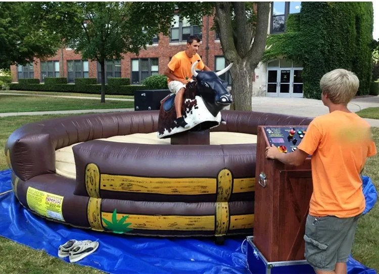 Cheap Kids Adult Inflatable Ride Mechanical Rodeo Bull Riding Mattress Price Machine Game