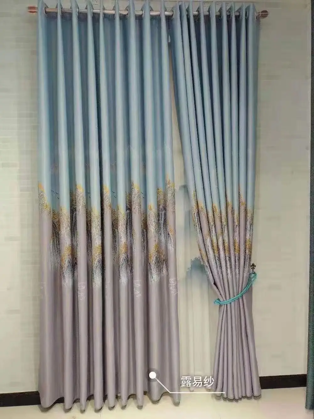 Hot Sell 3D Flower Printed Luxury Curtain Sets