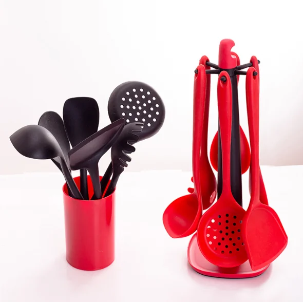 silicone kitchen utensil accessories Colorful 7 pcs hot selling wholesale easy clean Nonstick Cooking Cookware heat resistant