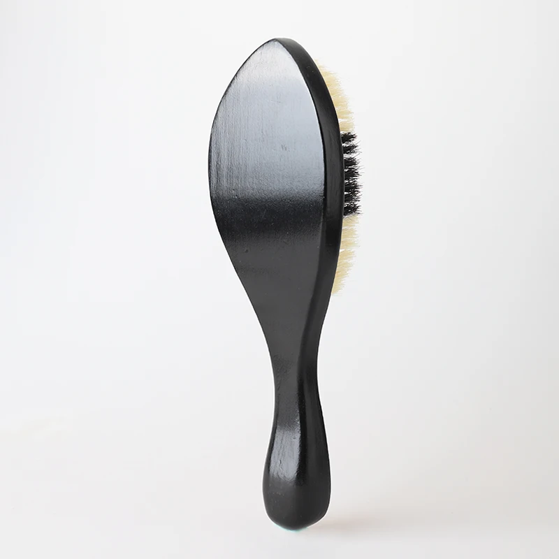 OEM beard care beard groooming kit wooden boar bristle curved wave beard brush