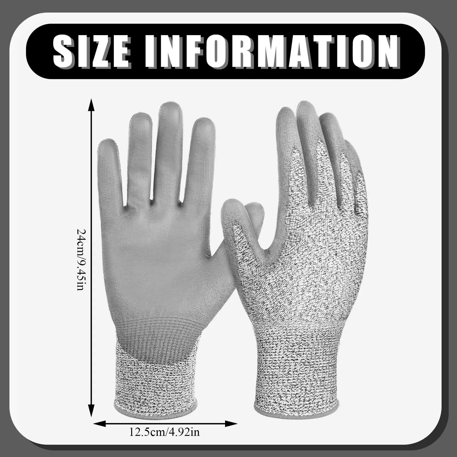 Profional Work Safety Proof Cut Resistant Glove Level 5 Anti-Cut Pu Nitrile Coated in Heat Resistant HPPE Material