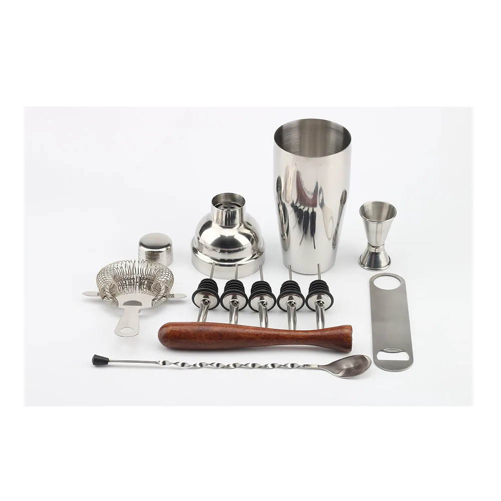 Custom Logo Modern Style Fruit Cocktail Kit Stainless Steel Coctail Shaker Bar Tool Set For Gifts Stores