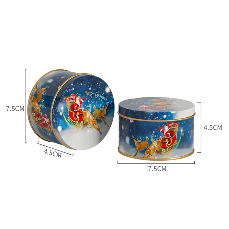 Wholesale Round Cookie Chocolate Candy Food Metal Tin Box Chocolate Christmas Box For Candy Packaging