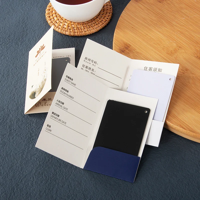 Customized hotel keycard paper sleeve holder room key card envelope credit card paper pocket pouch bag business paper card print