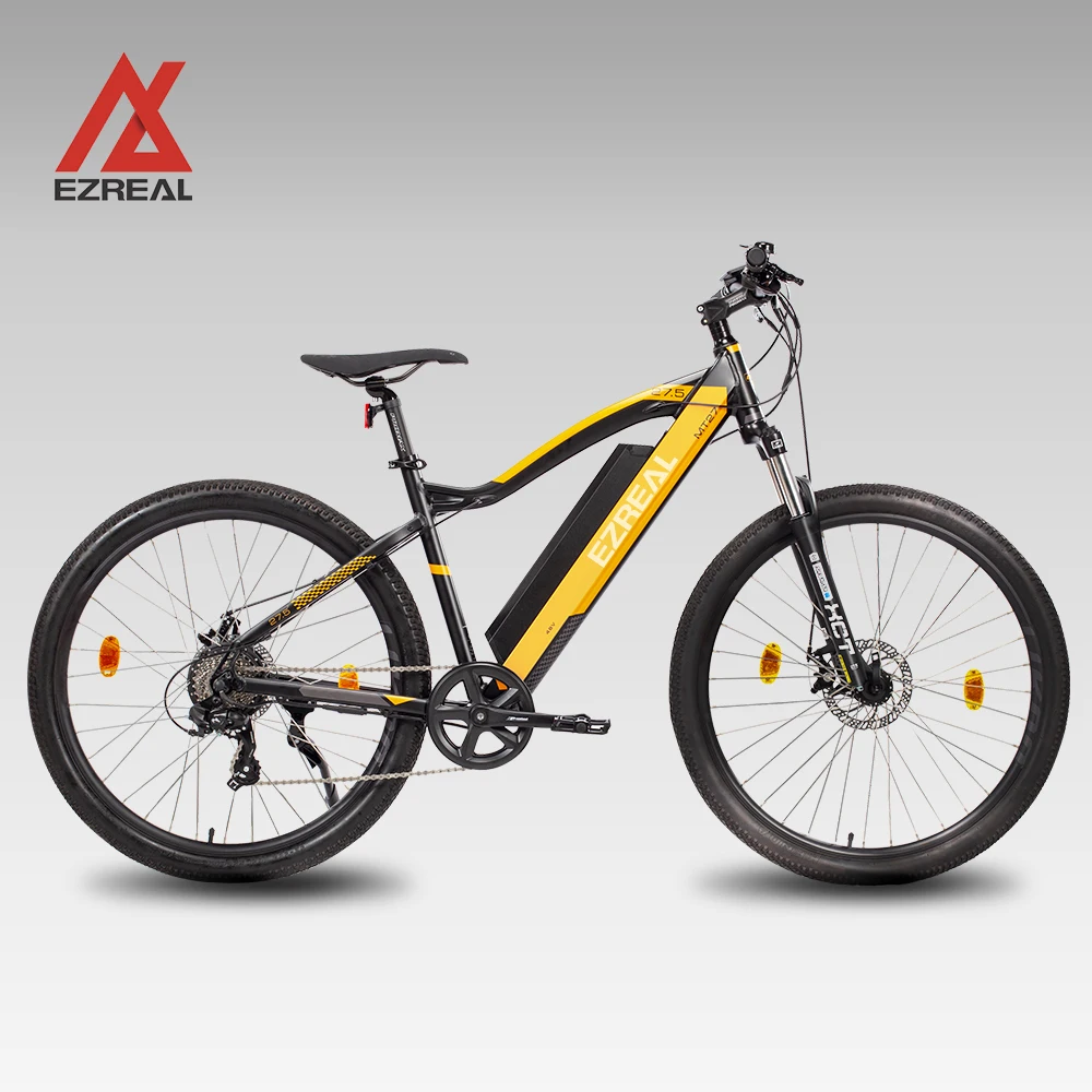 36V Ezreal Electric Mountain Bike 10.5Ah Lithium Battery 27.5 Inch 24 Speed 350W Mid Aluminum Alloy 250W Rear Hub 36V EMTB Ebike