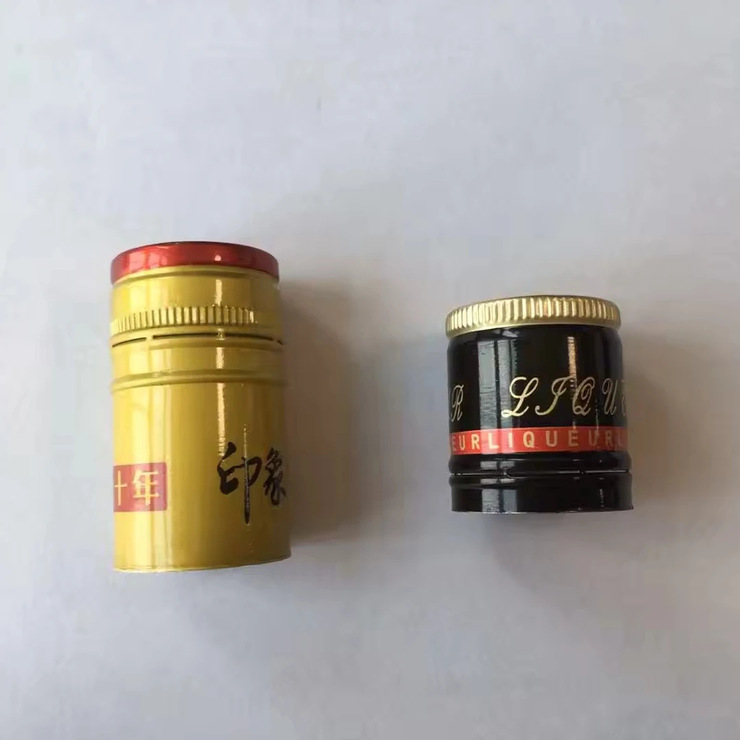 Aluminum screw cap Alcohol glass bottle Liquor glass bottle use leak-proof lids cap Metal screw cap