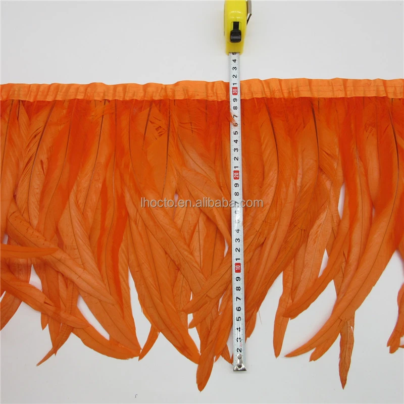Wholesale 6/8/10/12in Chicken Cock Ribbon Feather Fringe 15/20/25/30cm Rooster Tail Feather Trim