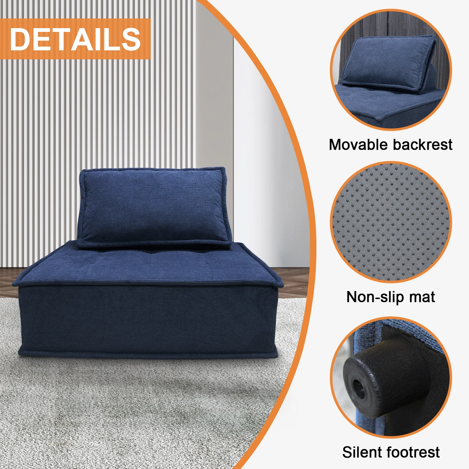 Drop shipping White Cotton Linen Factory Direct Selling Modular Sectional Sofa Free Combination For Apartment Living Room