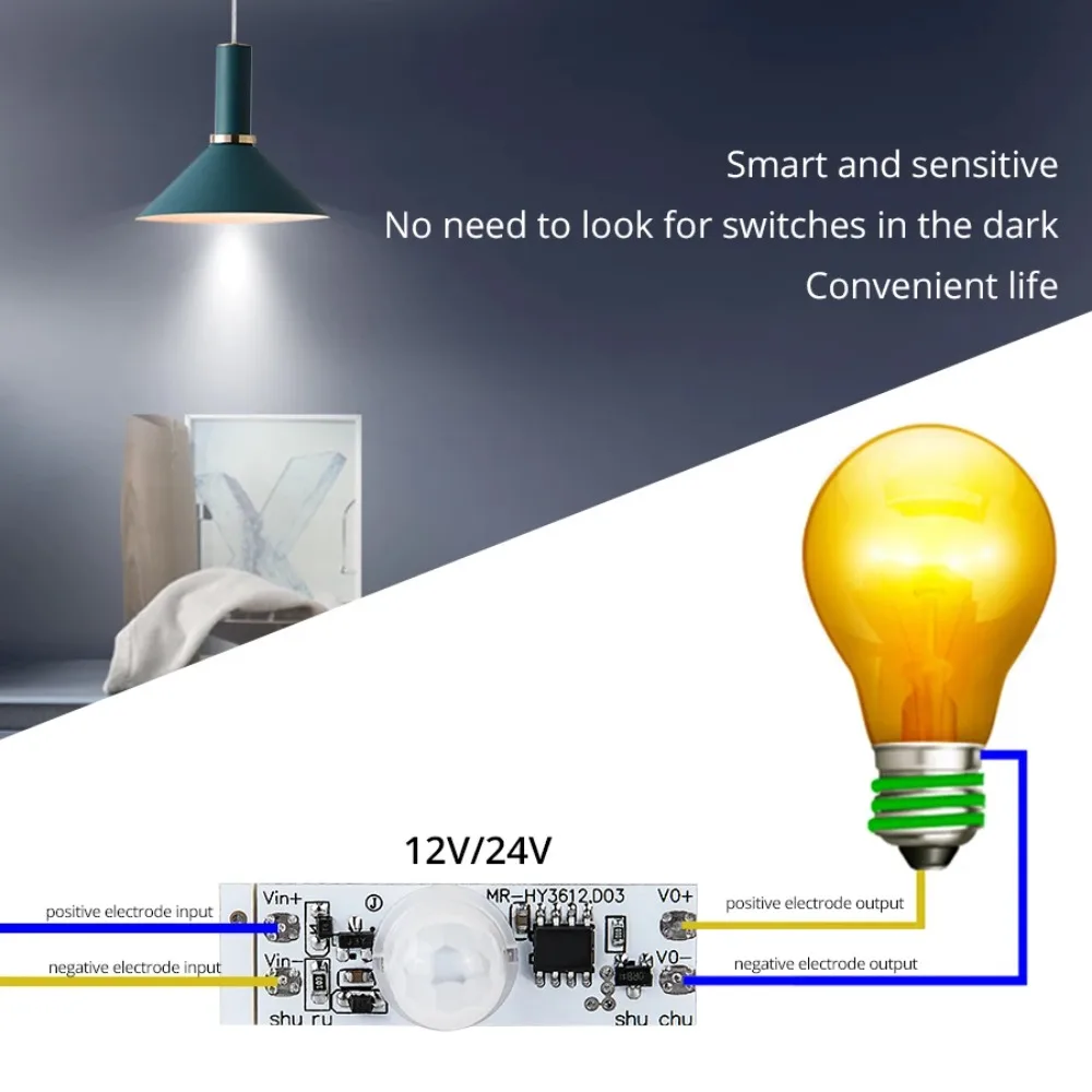 Мини DC12V 24 В постоянное напряжение короткое расстояние Датчик сканирования емкостный сенсорный датчик Переключатель PIR движения модуль переключения