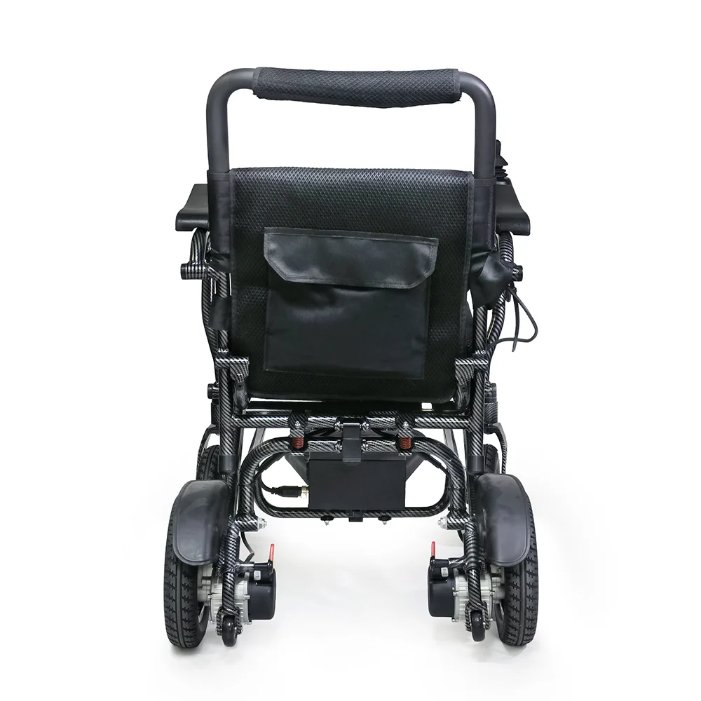 HEDY FEW07 CE Stylish Carbon Fiber Look UltraLight Folding Remote Control Travel Power Chair Electric Wheelchair For The Elderly