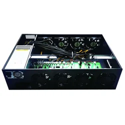 2022 NEW Collapsible GPU Case 65MM 8 Slots With DDR3 4G RAM 64gb ssd 2000w psu B75 B85 motherboard 8 fan Folding case