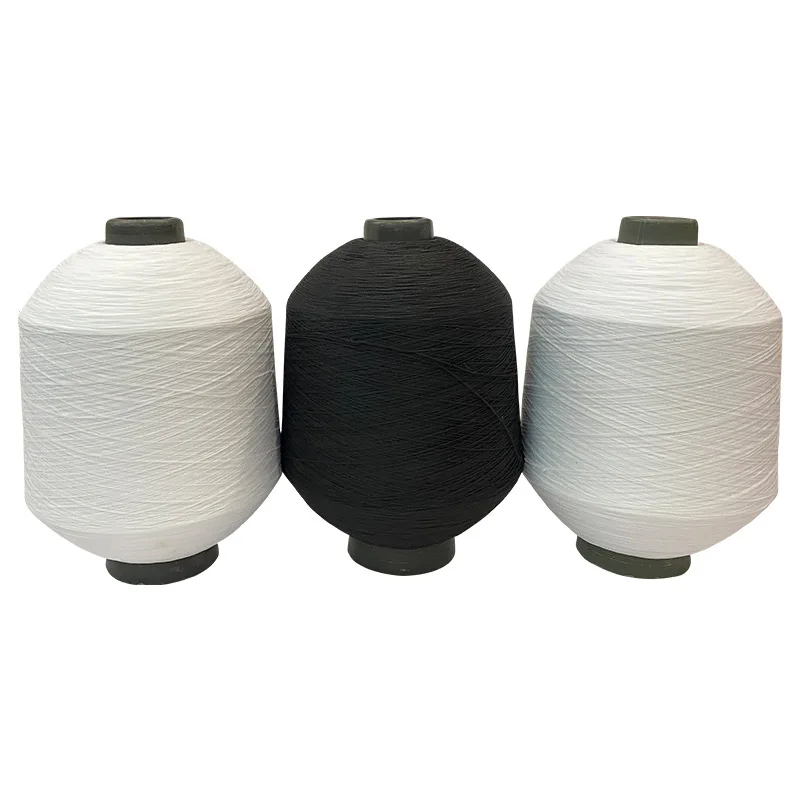 
100%Polyester yarn 150D 300D 150/48f black raw white for shoes garment rope fabric Embroidery 