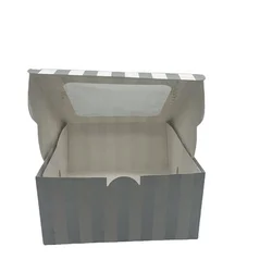 Luxury Custom Printed White Clear Square Rectangular Fancy Cake Box Birthday Party Gift Sweet Cookie Packaging Box With Windows