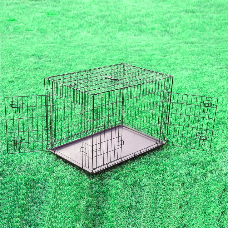 Wholesale Stainless Steel Metal Foldable 36 Inch Cat Pet Maltese Star Kennel Crate Dog Cage With Bottom