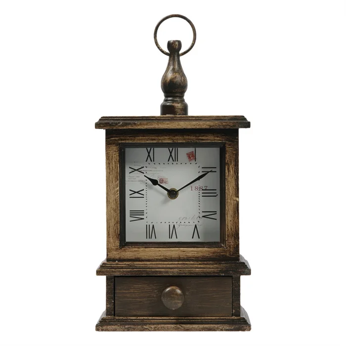 Custom Rustic Table Retro Alarm Clock Vintage Classical Royalty Sitting Room TV Cabinet Desk Antique for Home