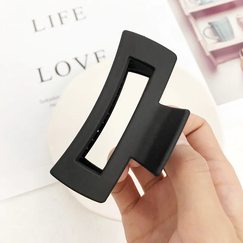 8CM Korean Style Matte Macaron Color Square Shape Acrylic Hair Clips Claw Accessories For Women Ladies