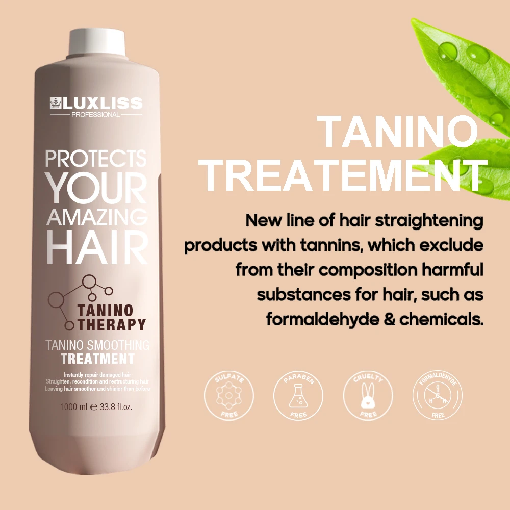 Luxliss Taninoplastia Smoothing Treatment Formaldehyde Free Keratin Hair Straightening Nano Therapy Taninoplastia Treatment