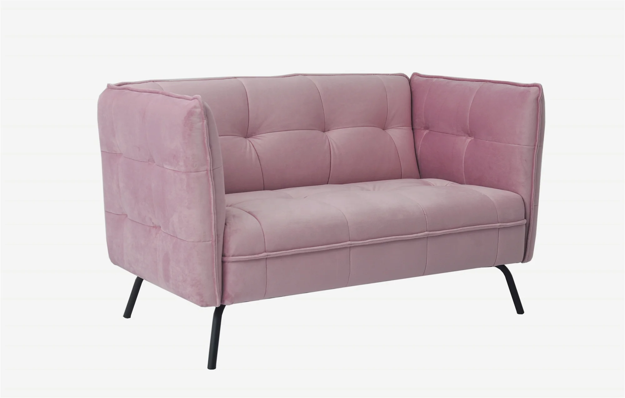 Nisco Modern fabric living room couch 2 seater arm sofa in pink