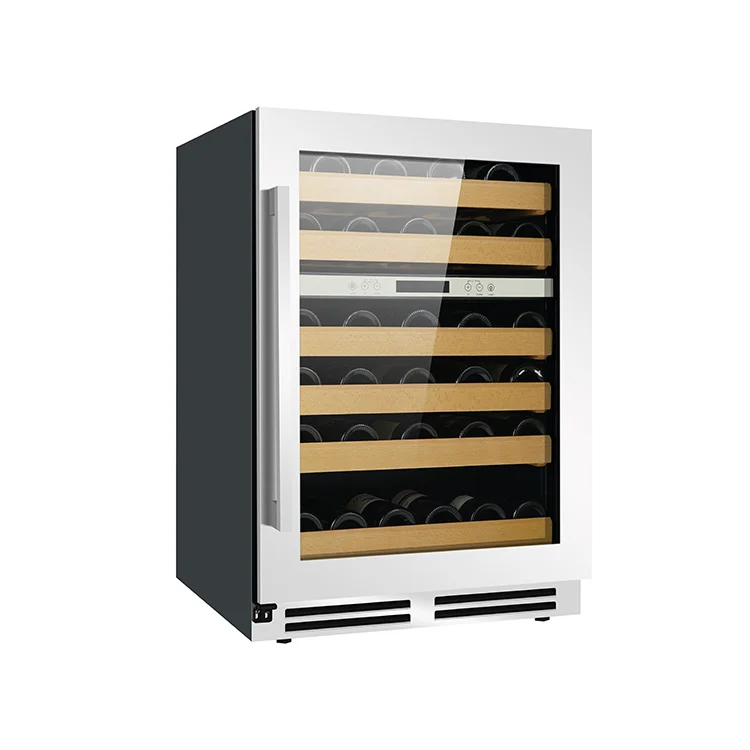 
165L 56-bottles Electric Fridge Cave A Vin Double Door Aluminium Wine Cooler 