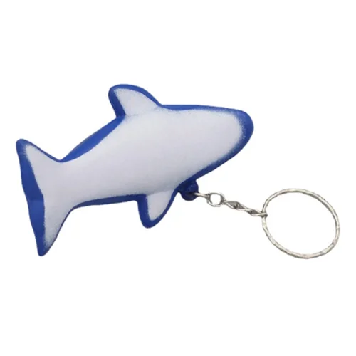 Custom Logo Blue Dolphin Anti Stress Ball Squeeze Toy Keychain
