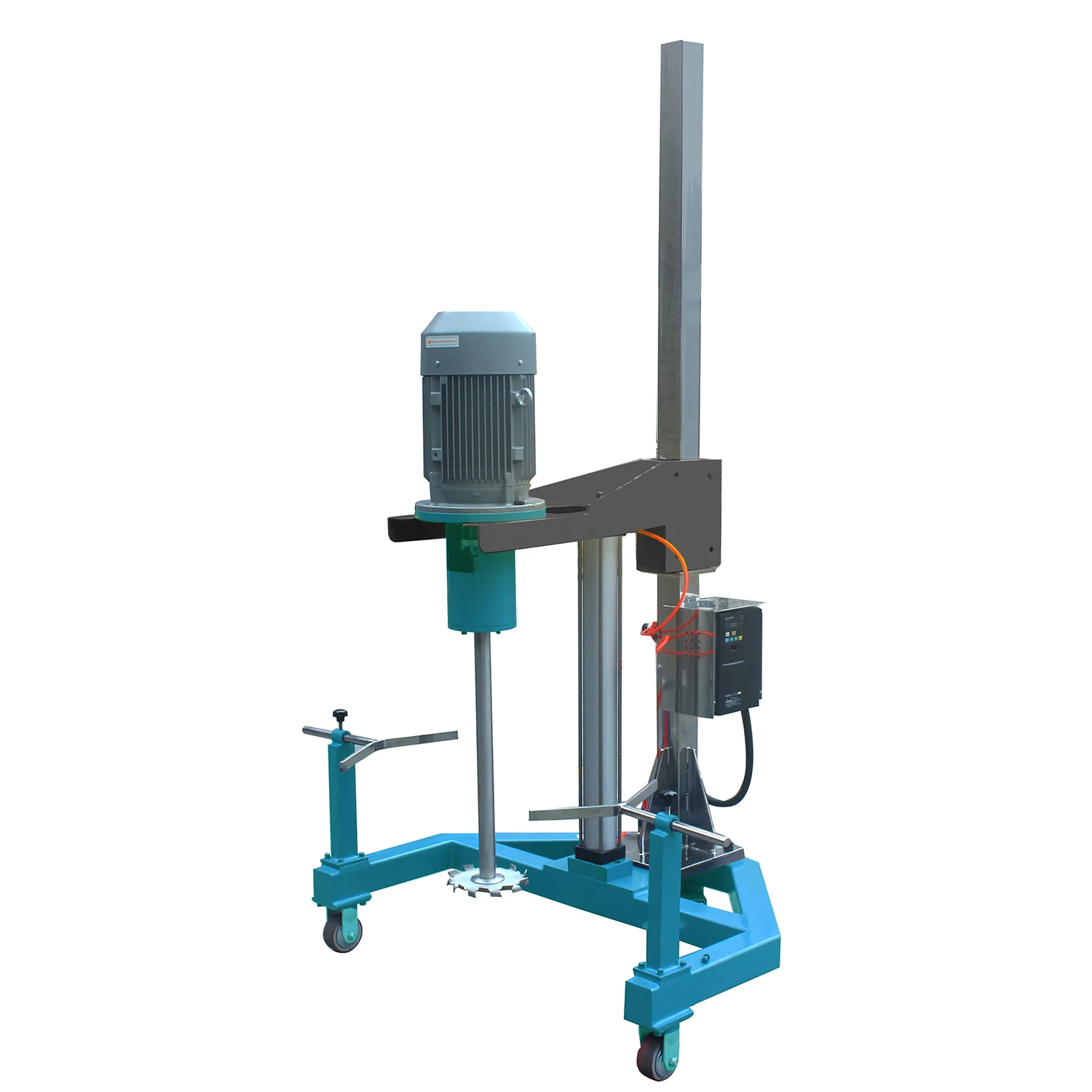 ROOT CE/ISO certificated RTFS series pneumatic lifting high speed disperser for high viscosity fluid chemical processing