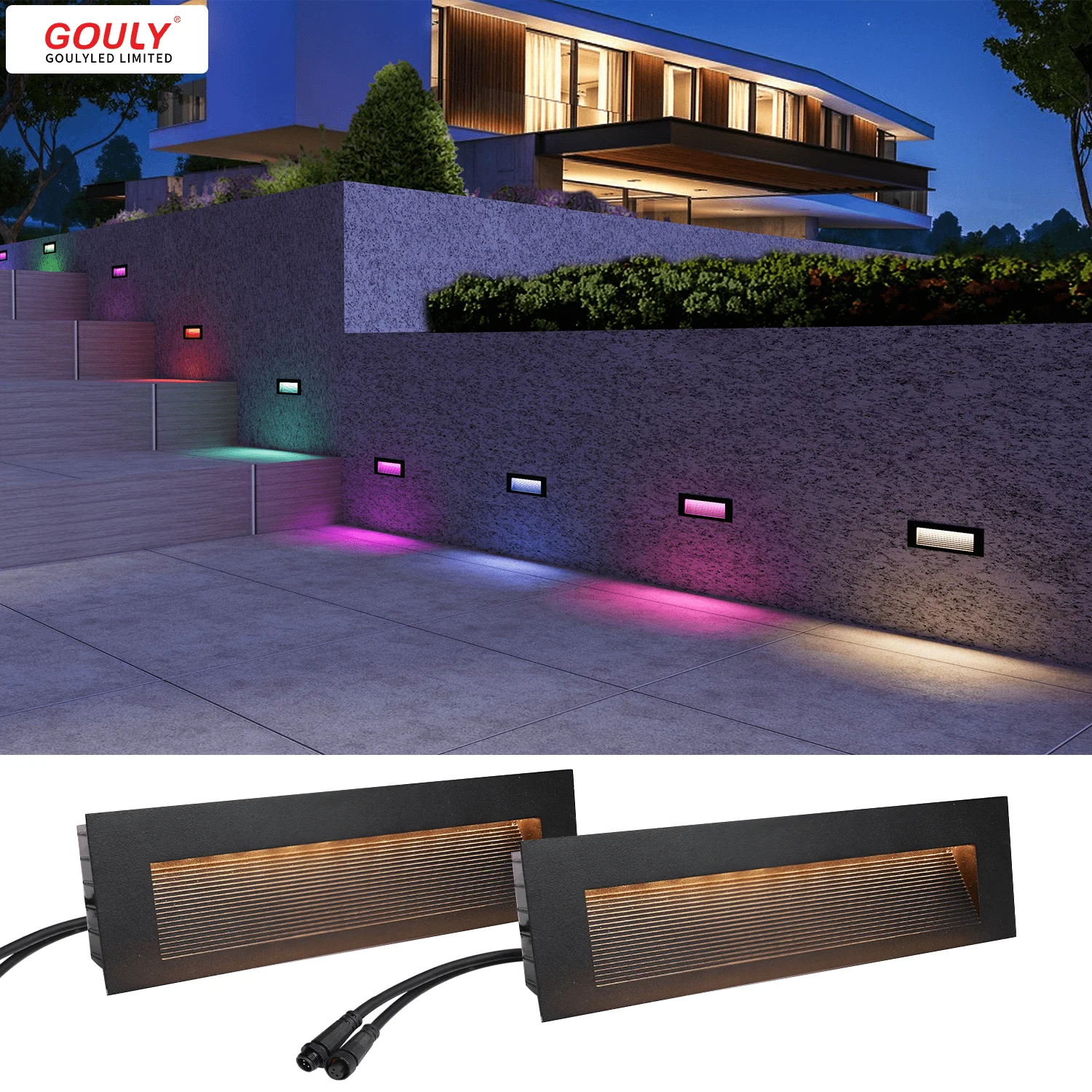 Устраиваемый прямоугольный ступенчатый настенный светильник