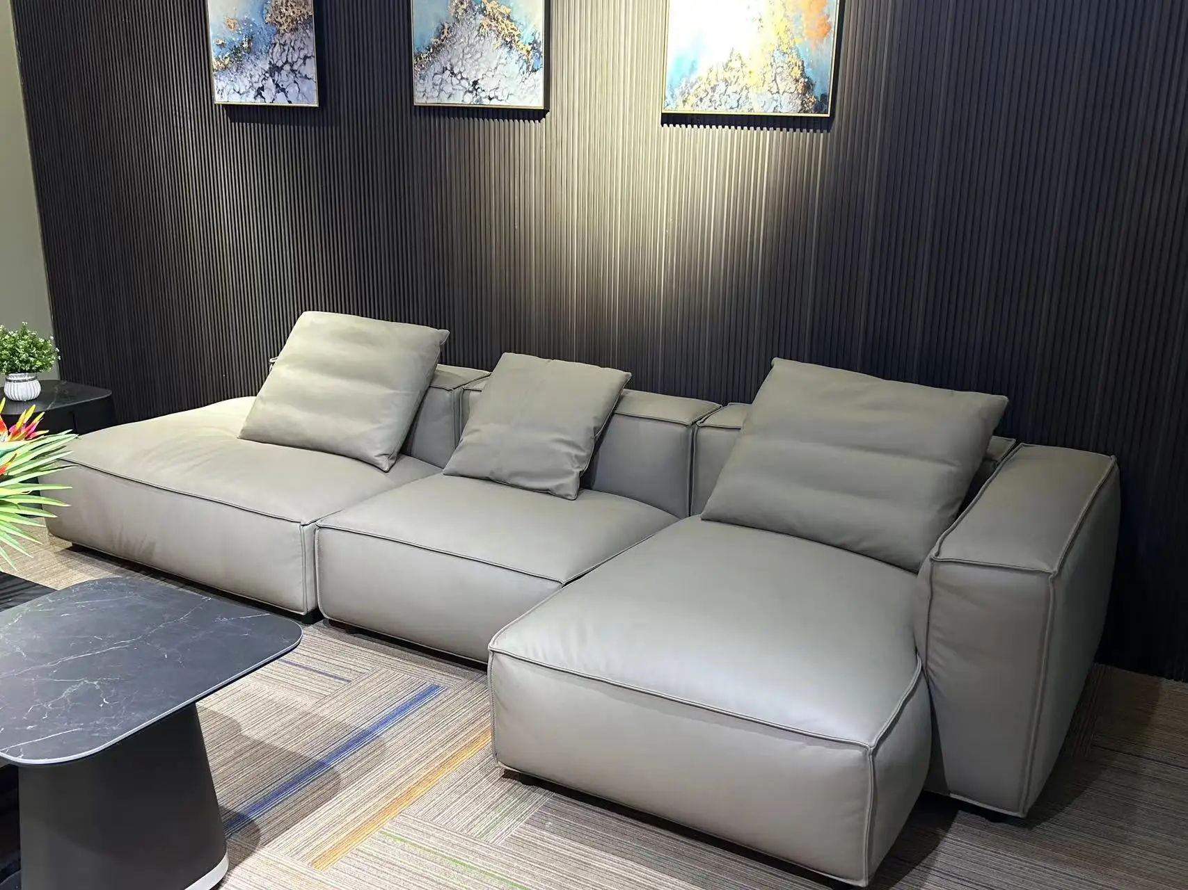 office sofa set furniture genuine leather sofa modern commercial sofa