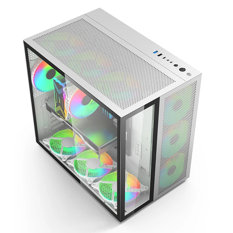 2022 новый дизайн корпус для ПК ATX игрового процессора Mid Tower с RGB вентиляторами