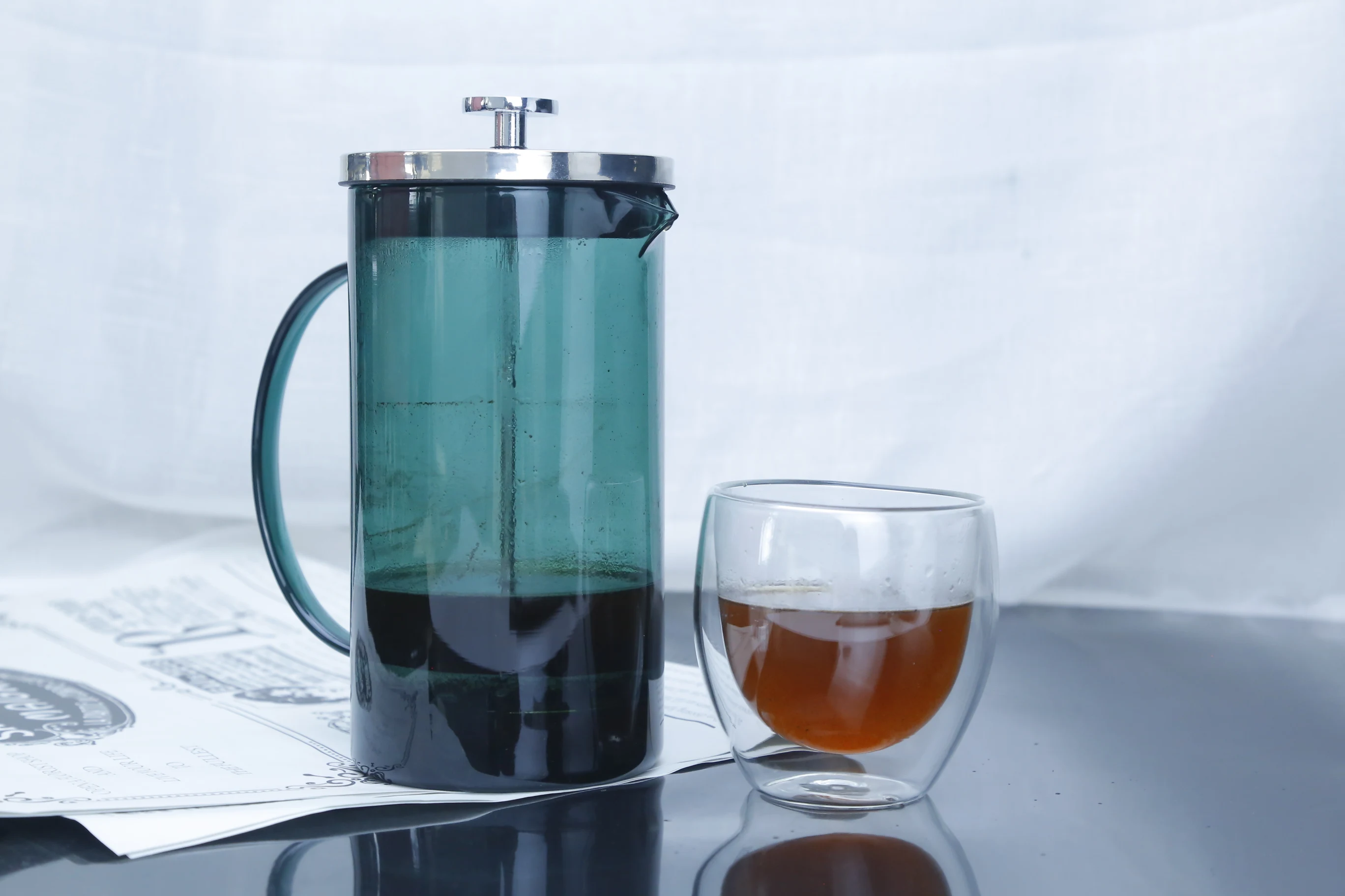 coffee maker custom logo glass french coffee press