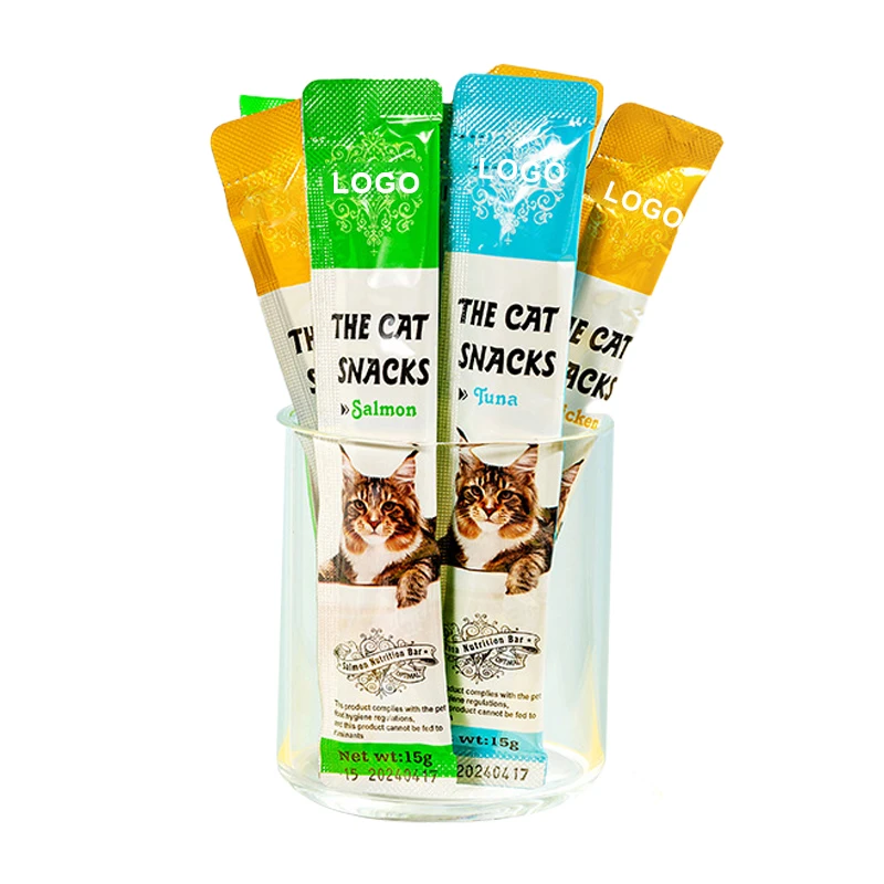 Factory Direct Sales Chicken Salmon Tuna Nutrition Meat Sauce Snack Cat Strips