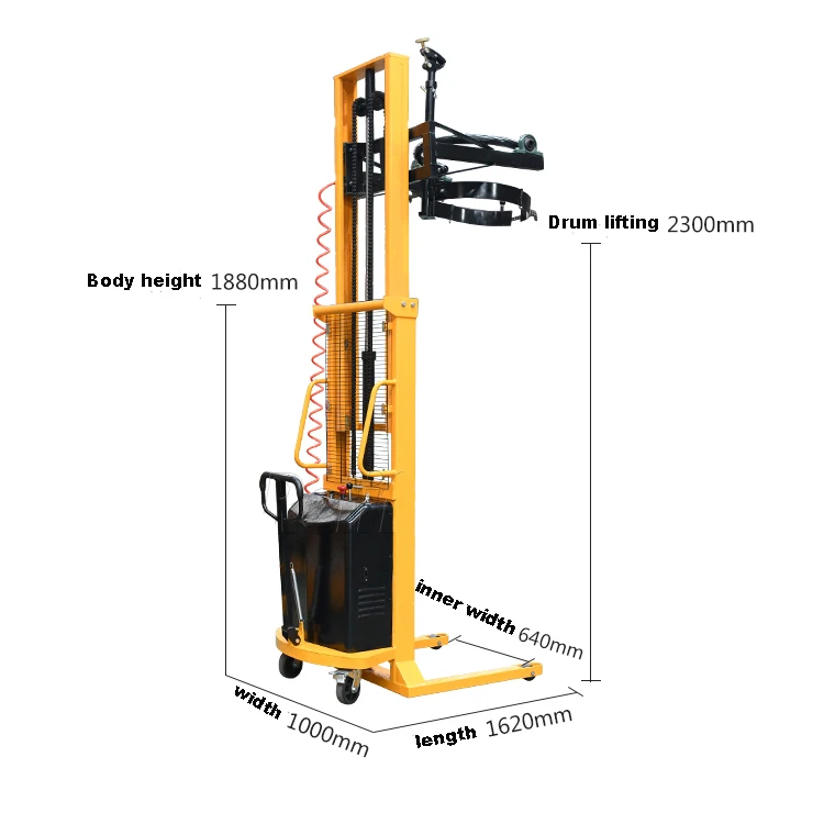 Electric Oil Drum Pallet Stacker Lifting Hydraulic Oil Drum Hand Lift Barrel Stacker