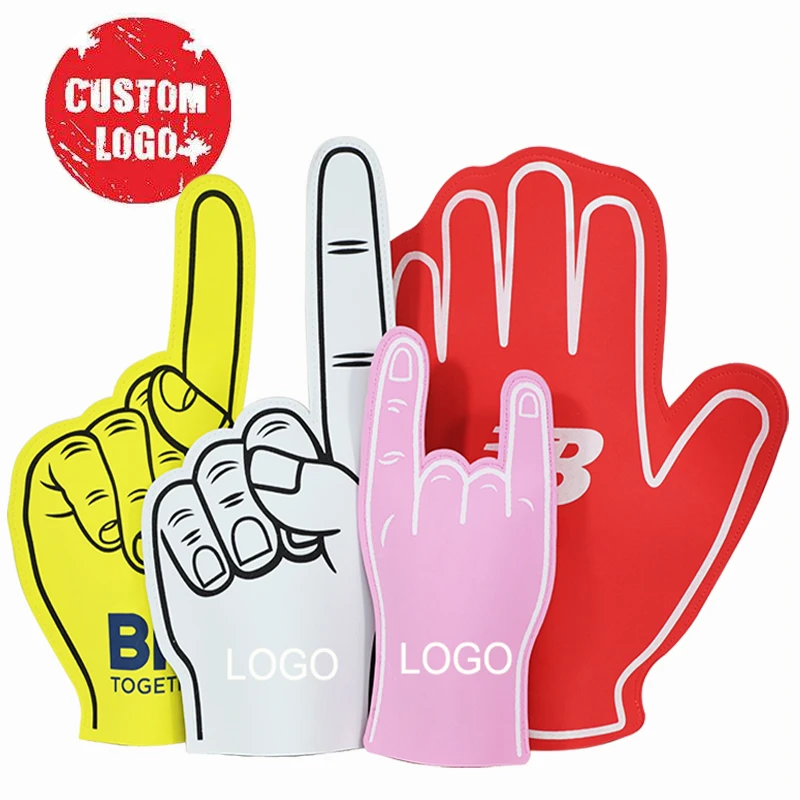 All kinds of shape cheap eva foam half finger cheering fans applaud concert clapping gloves hands for football match or party