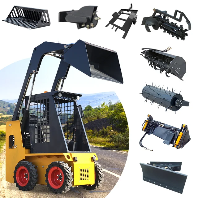 Free Shipping China Farm CE Euro5 EPA Engine Mini Skid Loader with crawler Stand on Seat wheel Skid Steer Loader