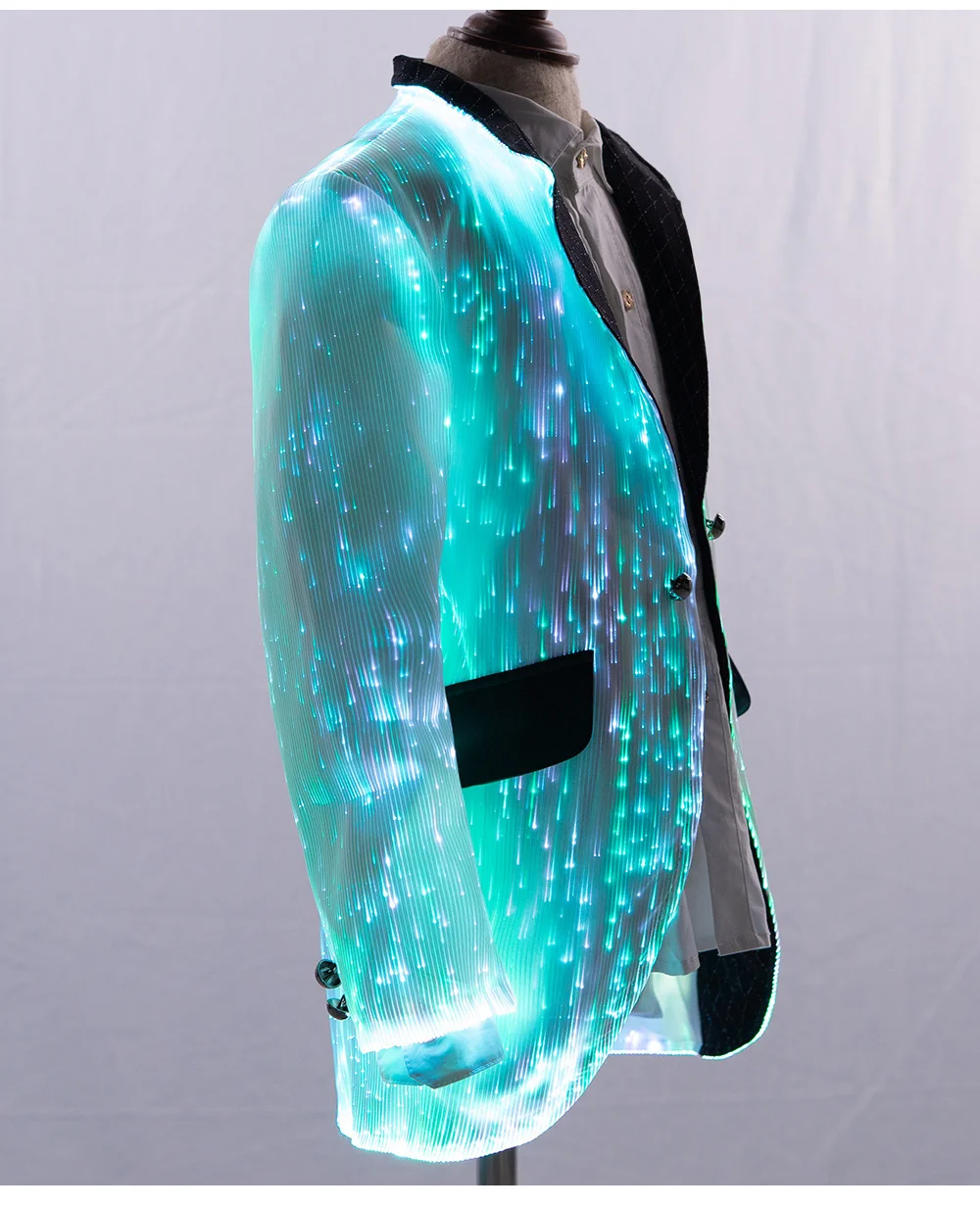Fiber Optic Clothing Suit Led Clothes Jacket Of Men Luminous Clothes Party Wear For Party Nightclub Stage Dance Show