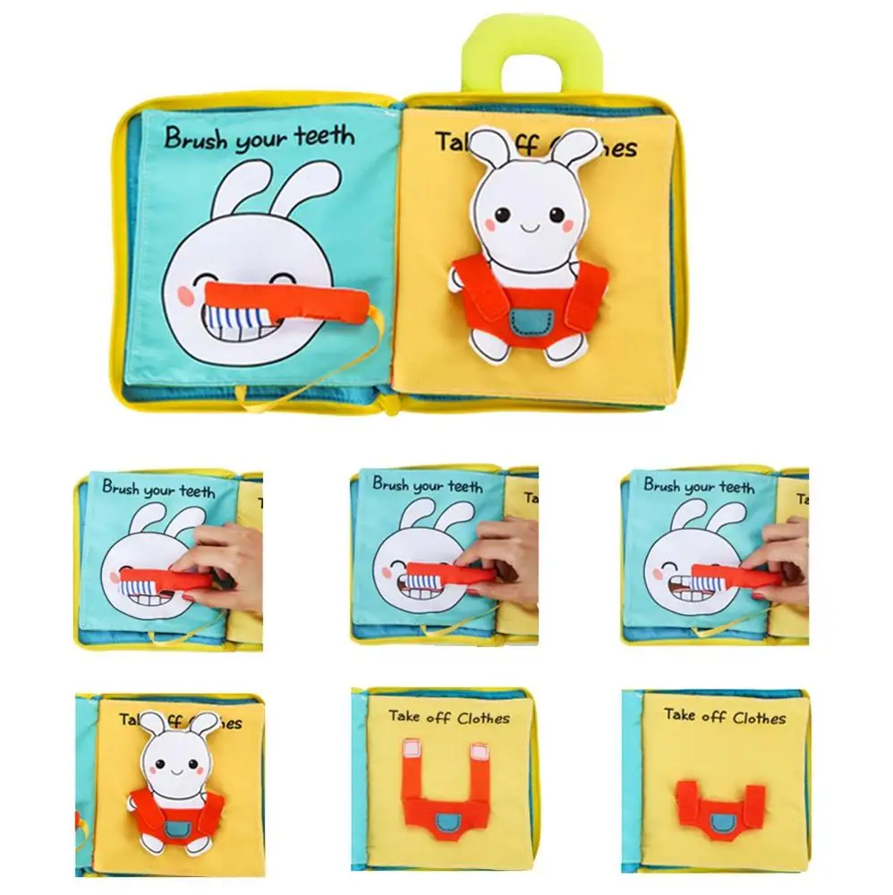 2024 new educational toy 3D Amusing Baby Color Story Cloth Books Washable Baby Telling Stories Cloth Book Quiet Cloth Book