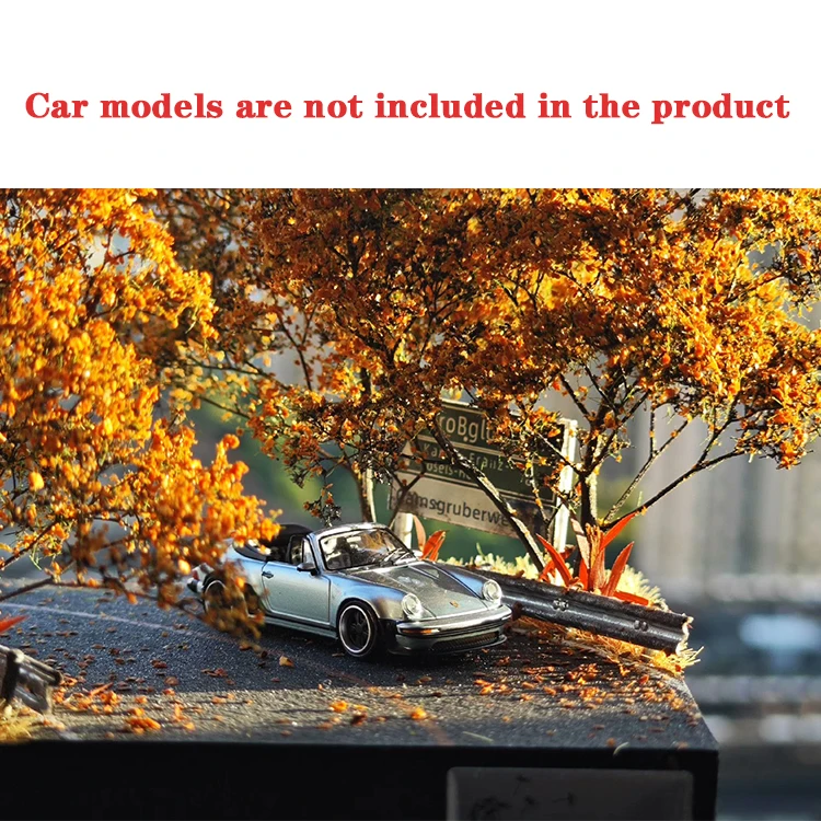 Simulation sand table scene 64 scale autumn curve road model micro-landscape tabletop decoration