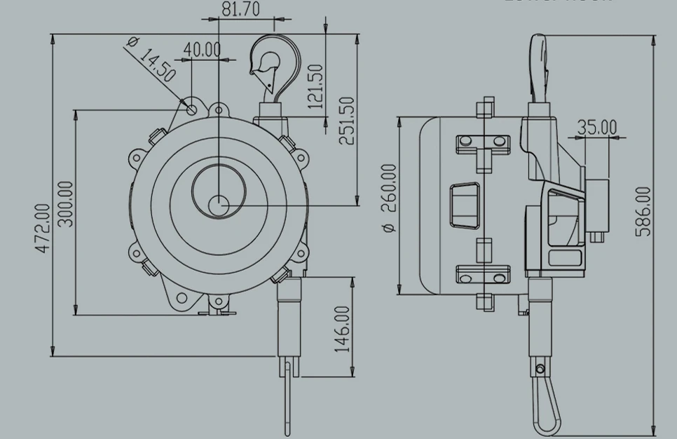 Heavy duty tool cable retractor 120kg140kg 160kg hanging holding equipment