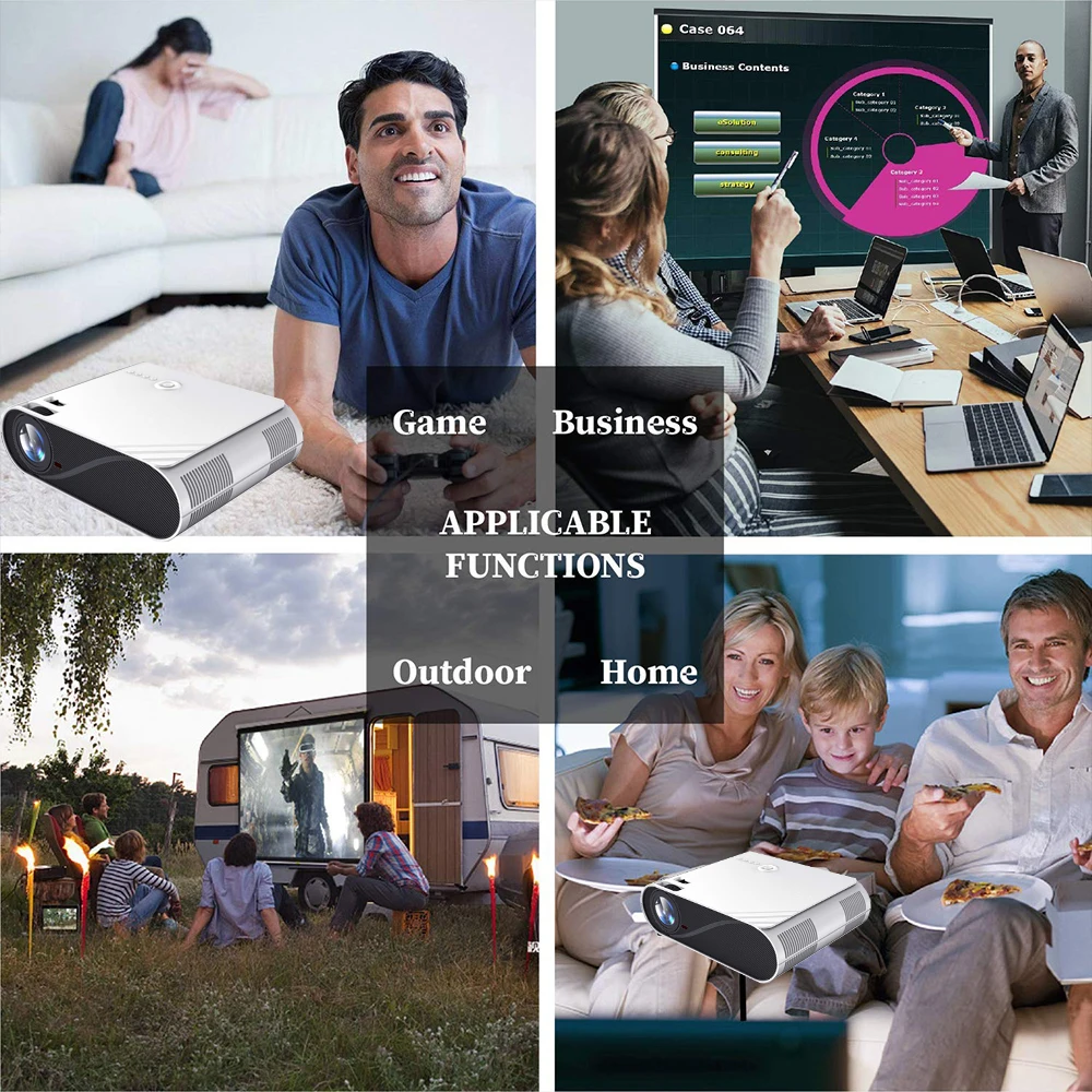 [Aliexpress New 6800 Lumens 1080p Projector] Hot selling Native 1080p Full HD 4K LED LCD Portable Home Theater Projector