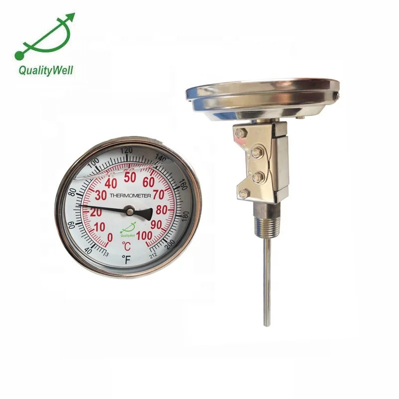 Кремниевое масло жидкость заполняет каждый угол полностью из нержавеющей стали биметаллический термометр с фиксированной резьбой