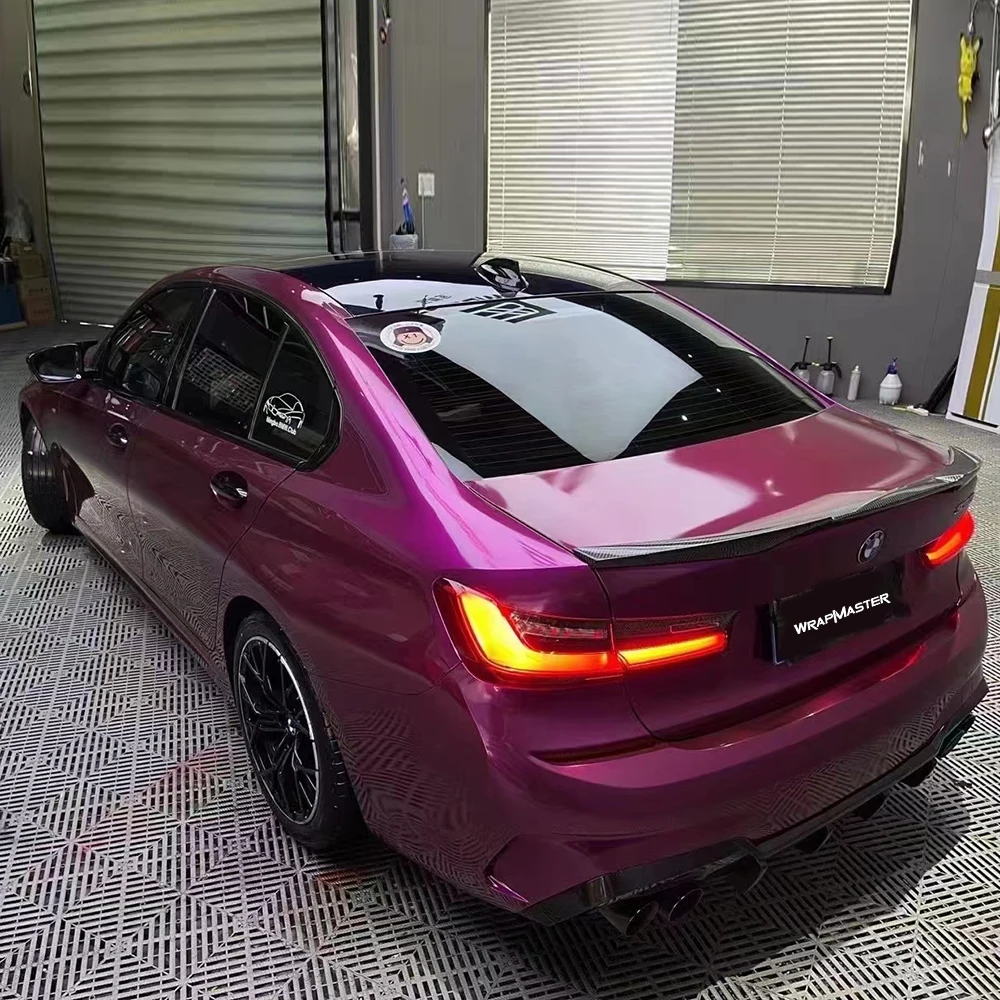 WRAPMASTER 1.52*18metre pearl grape purple gloss original paint car full metallic auto vinyl wrap